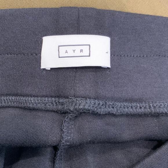 AYR High Hopes Black Wide Leg Pants Large L Pull On Pima Cotton Stretch Trousers - Picture 5 of 6